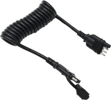4 Way Flat Trailer Extension Coiled Cable 8 Feet Wiring Size: 4Pin-8Ft/96inch