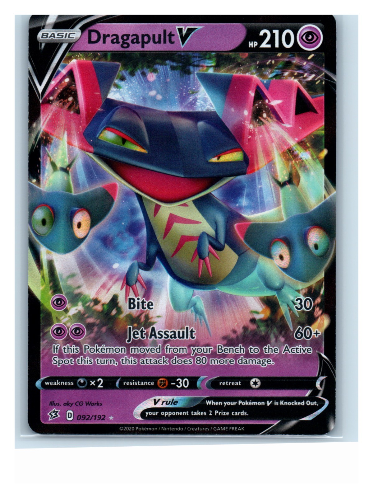 Dragapult V Holo 092/192 Ultra Rare 2020 SWSH02: Rebel Clash NM