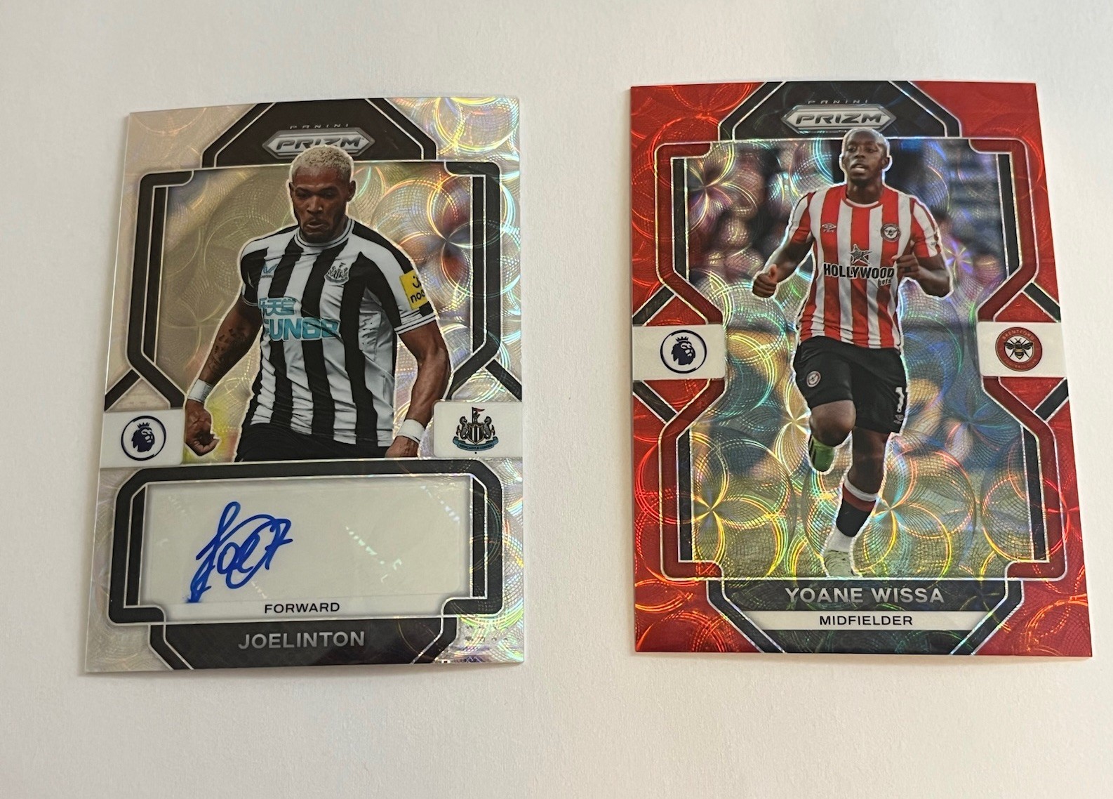 Joelinton Prizm Auto And Yoane Wissa Red /30 Panini Prizm Newcastle