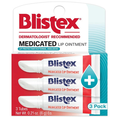Blistex Medicated Lip Ointment 0.21 Ounce Tube 3 Count,USA