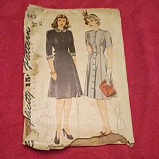 Simplicity 4401 Womens Dress Vintage Original...
