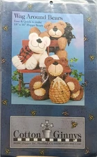 Vintage Cotton Ginnys Wag Around Bears Pattern Booklet For 13" x 16" Floppy Bear