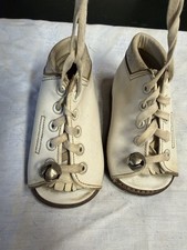 Vintage White Leather Infant Orthotic Corrective Shoes