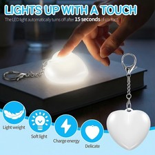 Heart-Shaped Touch Sensor LED Light Rechargeable Cute Mini Bag/Purse Keychain