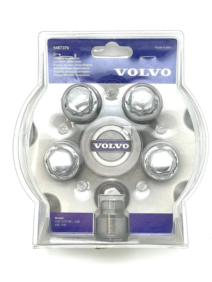 Genuine Volvo Wheel Lock Kit, With Chromed Nut Caps. C30, C70, S40, V40, V50 - Image 2 of 4