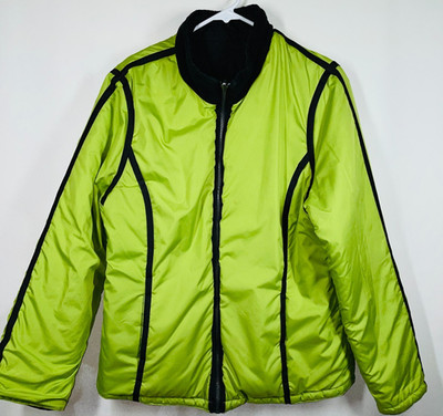 Saint Johns Bay Active Jacket Womens Green Large Reversible Zip Windbreaker
