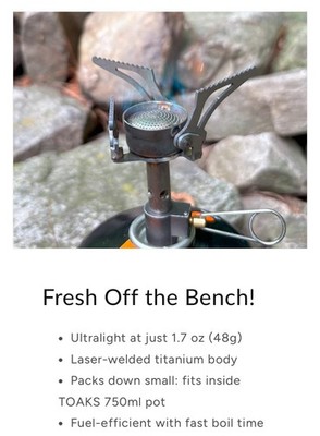Toaks Titanium Backpacking Stove