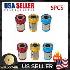 NEW 6PCS 1/4 inch Screwdriver Batch Head Holder Magnetic Ring Screwlock Sleeve