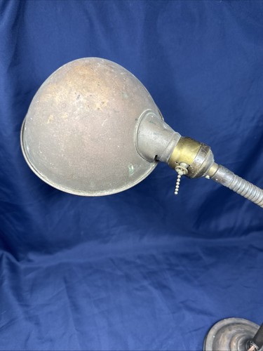 Antique Industrial FARIES Goose Neck Bench Lamp Base Marked Faries WORKS!! - Picture 18 of 24
