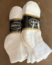 12 Pair Diabetic Socks MADE IN THE USA Size 10-13 Non Binding Top New