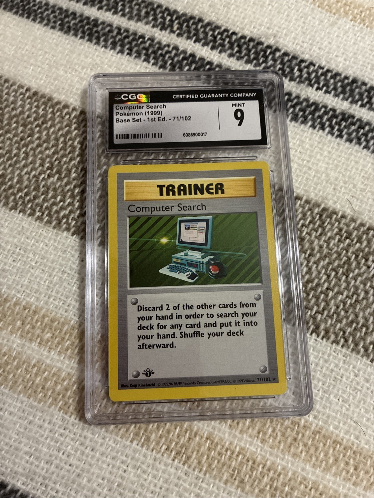 Pokemon Computer Search Trainer 1999 Base Set 1st Edition 71/102 CGC 9