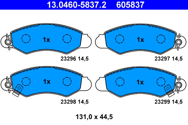 Front ATE 13.0460-5837.2 Brake Pad Set, disc brake for SUBARU,SUZUKI