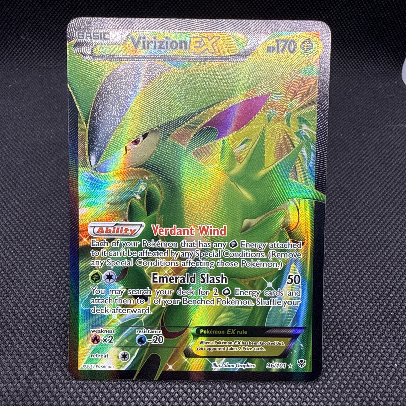 Virizion EX Full Art 96/101 Plasma Blast Near Mint Pokemon - NM