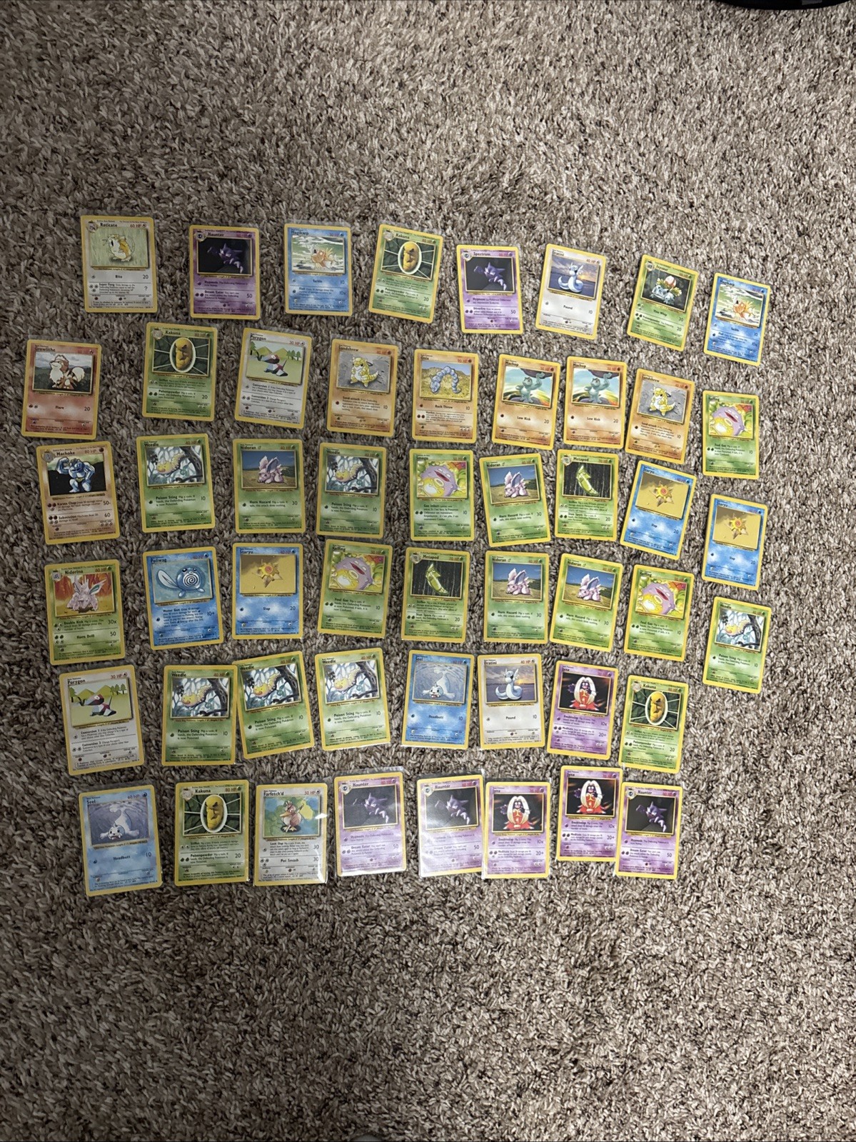 English 50 Card Lot of Base Set Sleeved 1999-2000 Pokemon  MP-NM No Trainers4