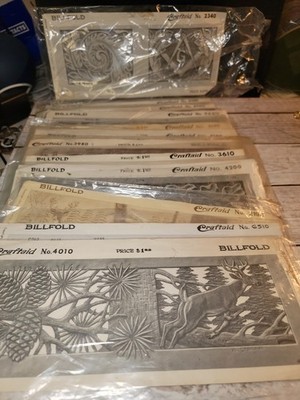 Lot of 12 Vintage Craftaid Billfold Leather Carving Templates