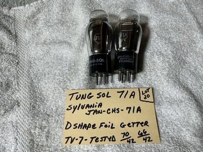 TUNG SOL JAN-CHS-71A 171A 71-A ST Amplifier VACUUM TUBES TV-7 Tested 100% PLUS