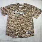 Majestic San Diego Padres Camouflage Button Up Baseball Jersey Men's Large