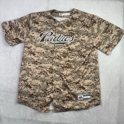 Majestic San Diego Padres Camouflage Button Up Baseball Jersey
