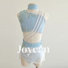 Lycial Dance Dress Girl Dance Sleeveless Diamond Handmade Performance Competiton