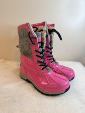 UGG Winter Boots Women  s Size 4 Patent Leather Bute ll Pink Gray 1019209K