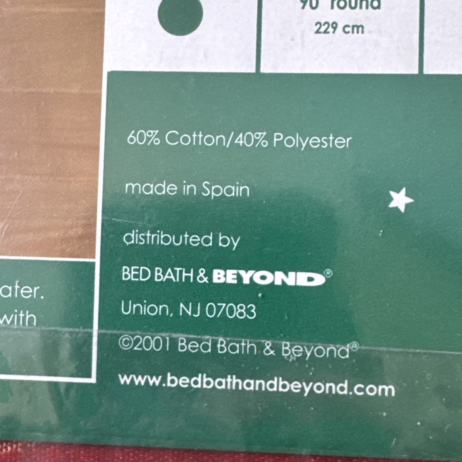 Bed Bath & Beyond Poinsettia Scroll Gold Jacquard 60" x 84" Oblong Tablecloth