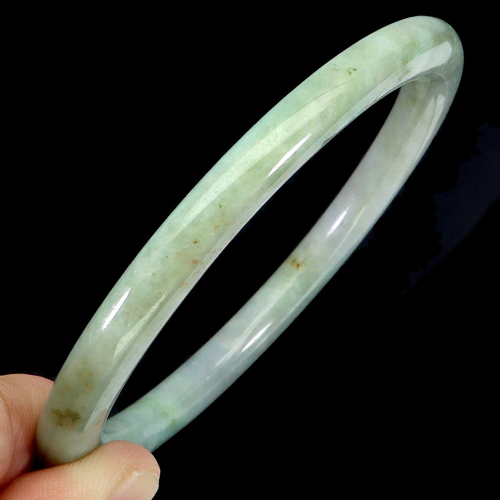 Bangle Jadeite Jade Myanmar 164.85Ct 8.5X7Mm Natural Handicraft Gemstone 6.9In