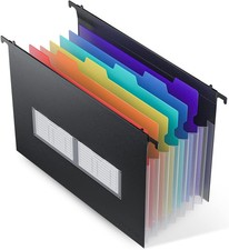 Expanding Hanging File Folders, 7 Accordion Pockets
