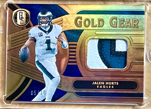 JALEN HURTS 2024 Gold Standard GOLD GEAR 3 Clr Patch SSP 05/10 #GG-JHS EAGLES