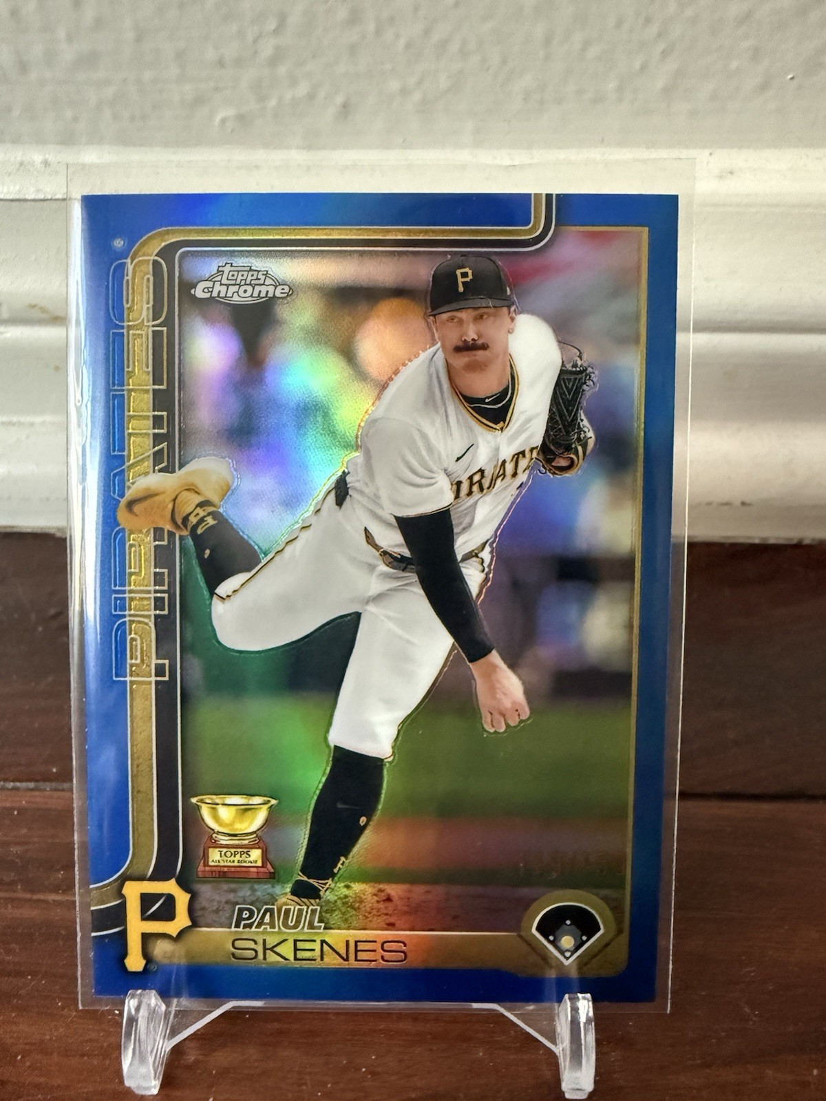 2025 Topps Chrome Paul Skenes #300 True Blue Refractor /150 Rookie Cup Cy Young