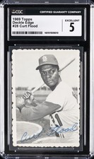 1969 TOPPS DECKLE EDGE #28 CURT FLOOD CGC 5