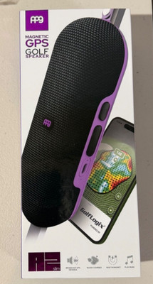 Open Box! PPG Golf Speaker - Magnetic, Bluetooth, GPS by Golf Logix - Purple