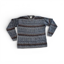 Vtg St John  s Bay Men  s XL Tall Knit Blue Brown Grey Sweater USA