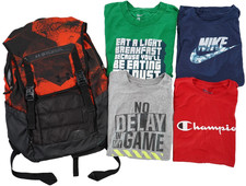 Youth Boys Lot 5 UNDER ARMOUR, CHAMPION NIKE Backpack Shirts Kids Sz Large