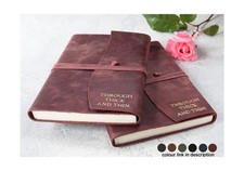Amalfi A5 Italian Leather Journal Burgundy Free Initials Engraving!