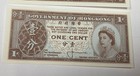 1945 & 1961 Government of Hongkong 1 Cent Note Set - King George VI and 2-Queen — photo 5