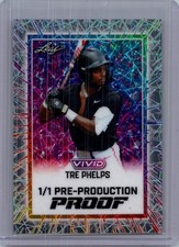 Tre Phelps 2025 Leaf Vivid Baseball 1/1 Pre Production Proof