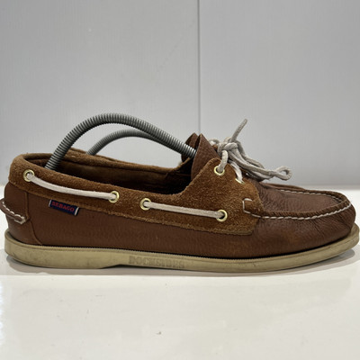 Sebago DockSides Brown Leather Boat Shoes Deck Moc Toe Casual Men’s  11.5 W Sebago Schooner Moc Boat Shoe Mens 11.5 46 Brown Waxed  main image 4