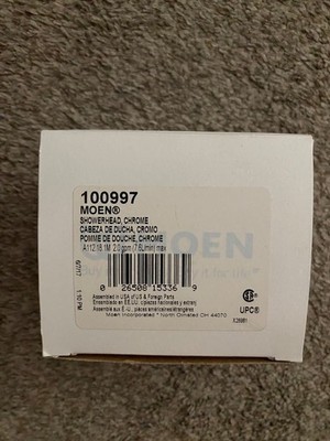 Moen Showerhead Chrome 100997, New Open in Box, JUST SHOWERHEAD