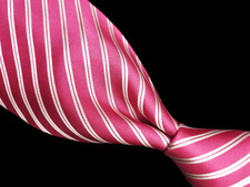 Michael Reslan Pink White 7 Seven Fold Men's Luxury Silk Neck Tie 3.5" W / 60" L
