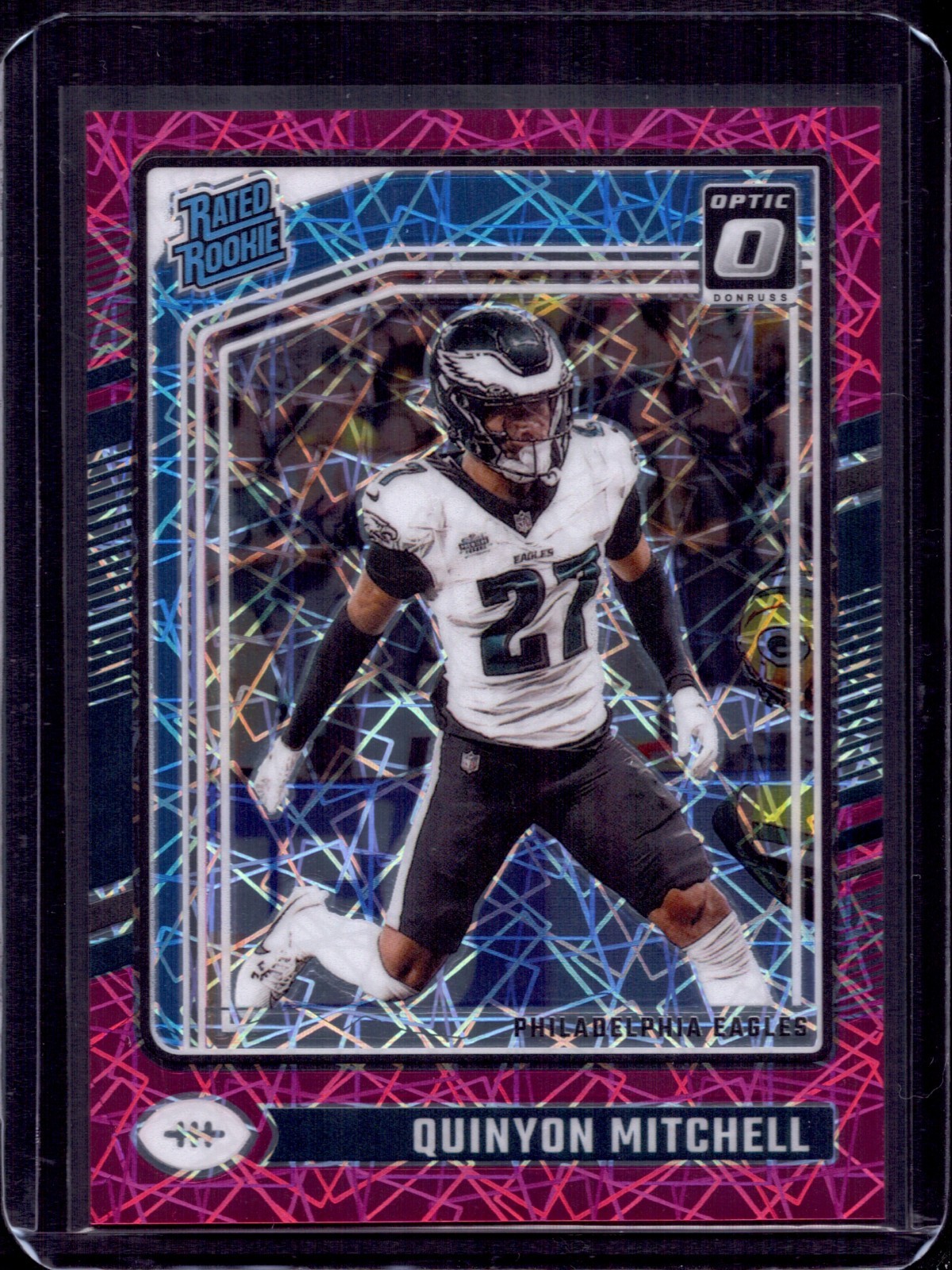 2024 Donruss Optic Quinyon Mitchell RC Rookie (Pink Velocity) #282 Eagles #38/80