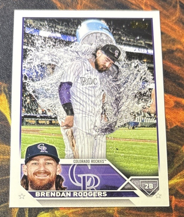 2023 Topps Series 1 Brendan Rodgers #287 Golden Mirror SSP Rockies