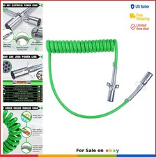 7 Way Coiled Cord 15 FT Heavy Duty ABS Power Cable Pigtail for Semi Trailer