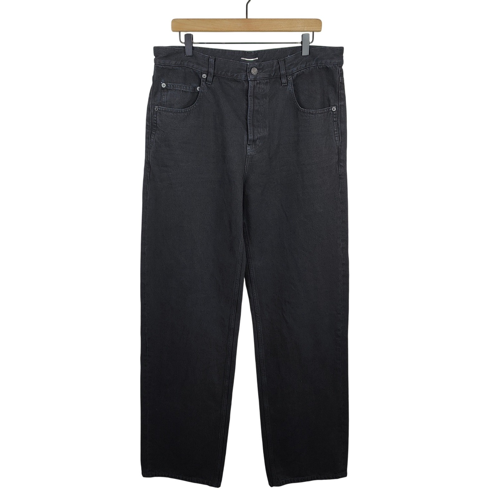 Jeans Saint Laurent Paris Uomo 33 Nero Vestibilità Relaxed Made in Italy Baggy