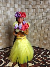 Hawaiian Vintage Hula Girl Yellow Silk Skirt Dashboard Bobblehead