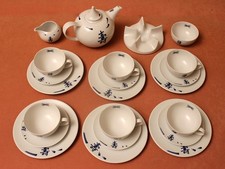 Porzellan Teeservice 19tlg Teekanne 6 Tassen Untertassen Teller Asia Design
