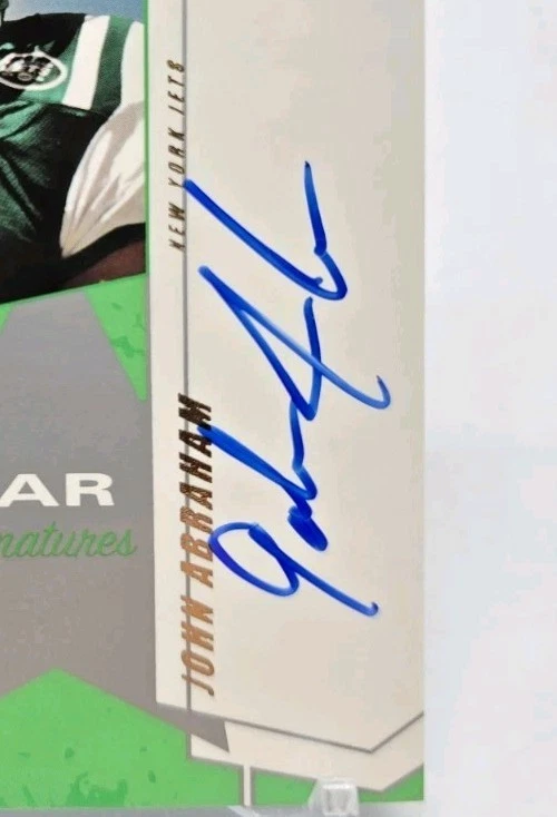 2002 Topps Stadium Club John Abraham Lonestar Signatures Auto New York Jets NFL Foto 3 de 4