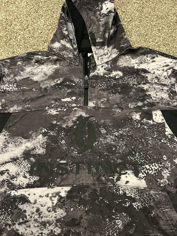 Sudadera con Capucha Cabelas Instinct Peso Medio Cuarto Cremallera con 4MOST INHIBIT Gris Camuflaje Talla XL Foto 2 de 4