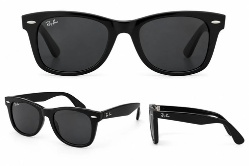 Ray-Ban Sunglass Wayfarer RB2140 Classic 50mm Black Frame Glass Black Lens new