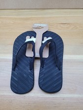 Superdry Mens Premium Flip Flops.  Black.  UK 8/9.  EU 42/43.  NEW.  RRP £22.99