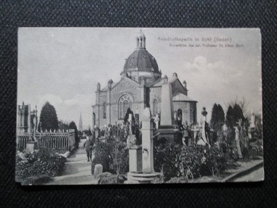 RARE Rare Postcard Old Time Circa 1920! BÜHL Cemetery Chapel & Resting Place Dr Alban